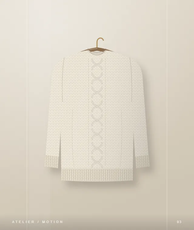 Illustrated ivory knit on warm background