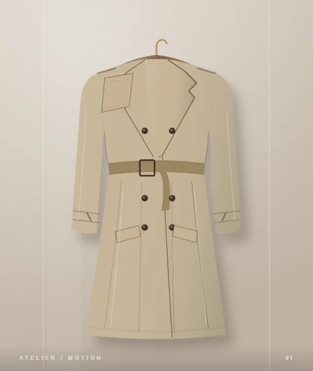 Illustrated stone trench coat