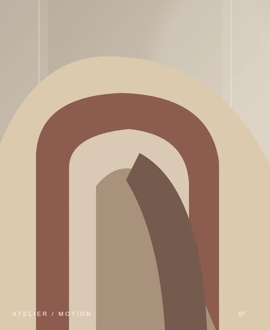 Abstract illustration of folded fabric and an architectural arch